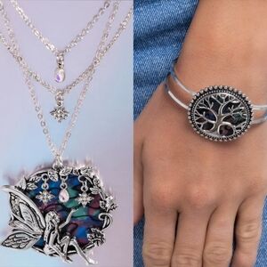 Fabled Fairy Multicolor Layered Necklace I Speak for the Trees Bracelet